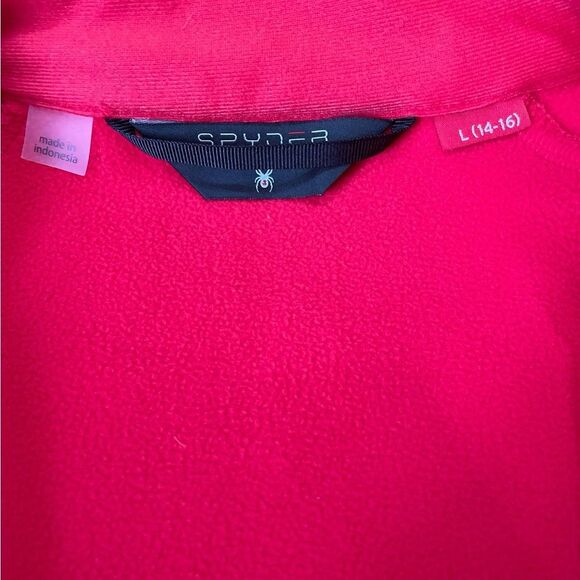 Spyder Full Zip Stryke Jacket Kids Size Large 14-16 Red and Black NWOT - Picture 8 of 11
